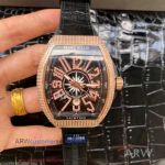 FMS Factory Franck Muller Vanguard Yachting Diamond Rose Gold Case 8215 Automatic Watch